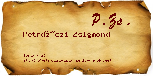 Petróczi Zsigmond névjegykártya